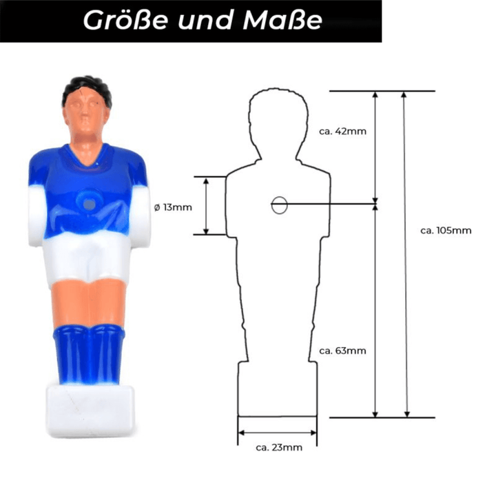 Kickerfigur Hobby Set mit 11 Stück Maße