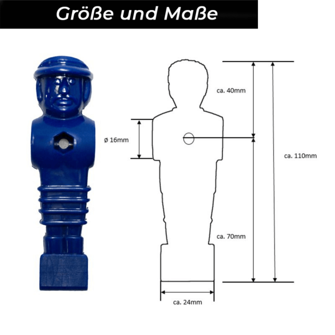 Kickerfigur MasterCup Set mit 11 Stück Maße