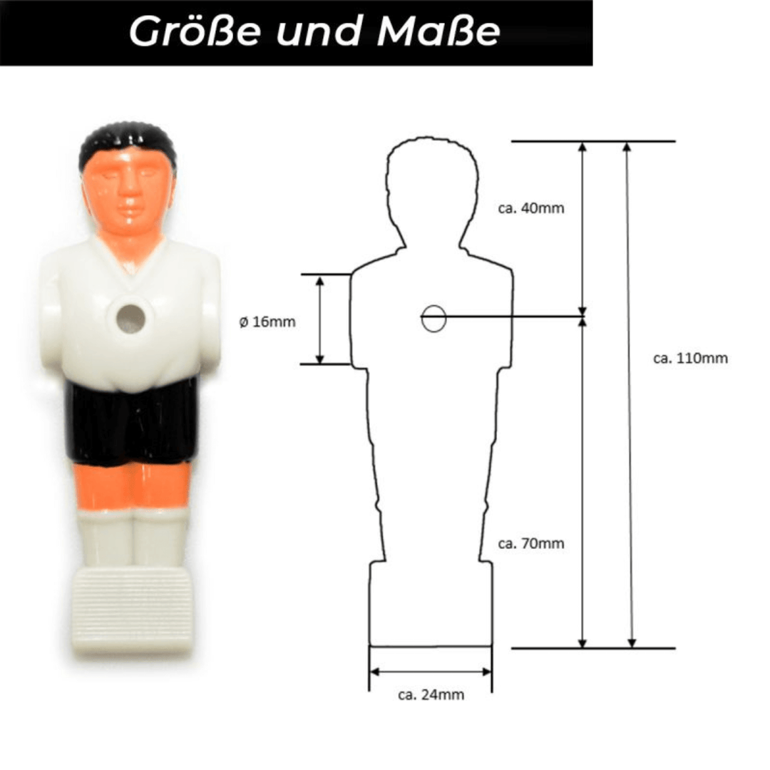 Kickerfigur Profi Set mit 11 Stück Maße